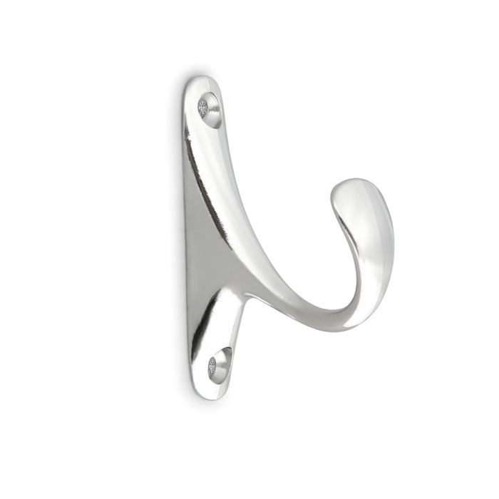 Крючок мебельный ТУНДРА TKO024, однорожковый, хром, 2 шт.