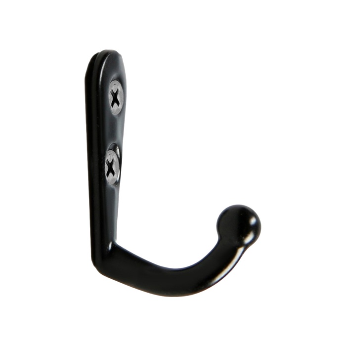 Крючок мебельный ТУНДРА TKO001, однорожковый, черный, 50 шт.